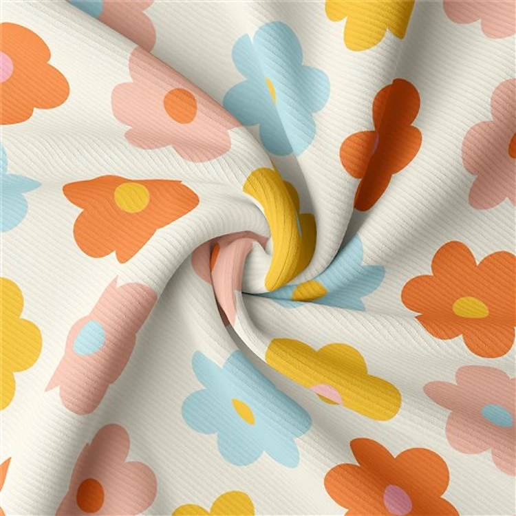 Floral Rib Knit Fabric, RBK1585 & Get a Free $89.99 Embroidery Bundle