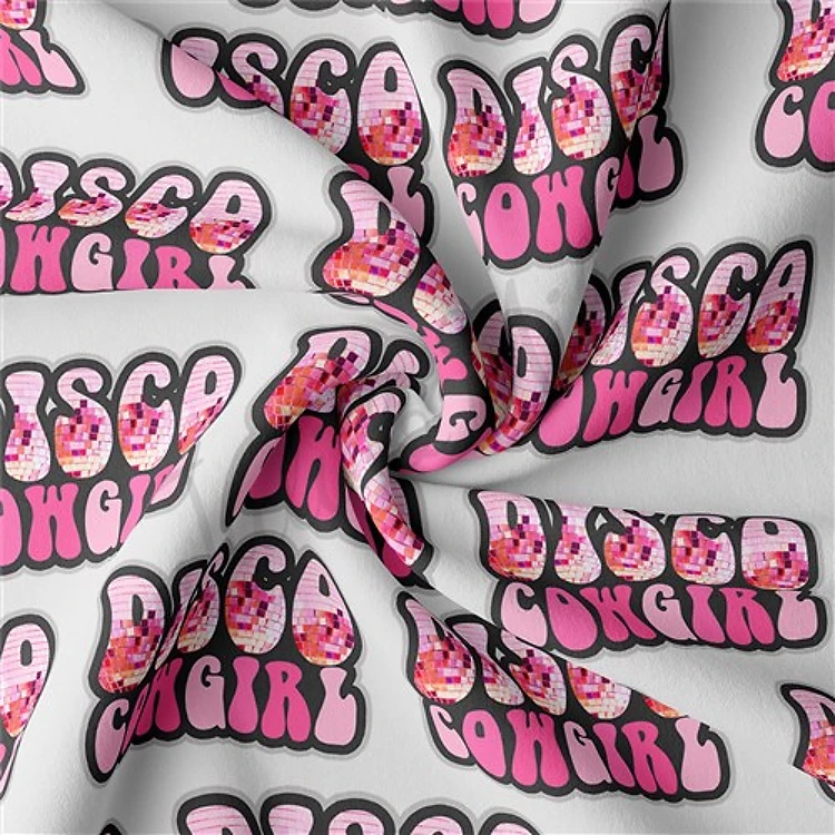 Disco Cowgirl Double Brushed Polyester Fabric Jersey Stretchy Soft Polyester Stretch Fabric