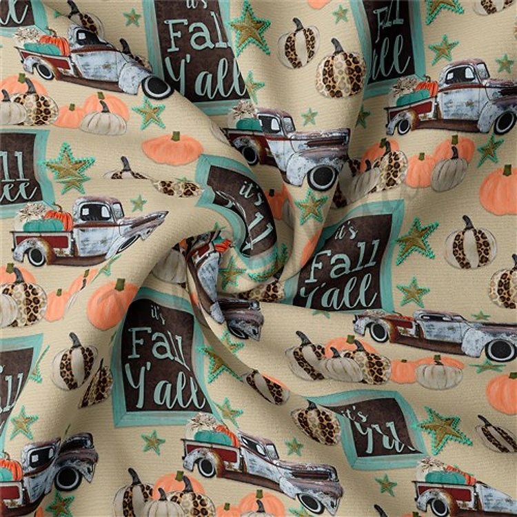 Fall Halloween Double Brushed Polyester Fabric Jersey Stretchy Soft Polyester Stretch Fabric