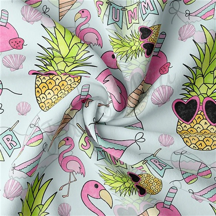 Flamingo Double Brushed Polyester Fabric Jersey Stretchy Soft Polyester Stretch Fabric