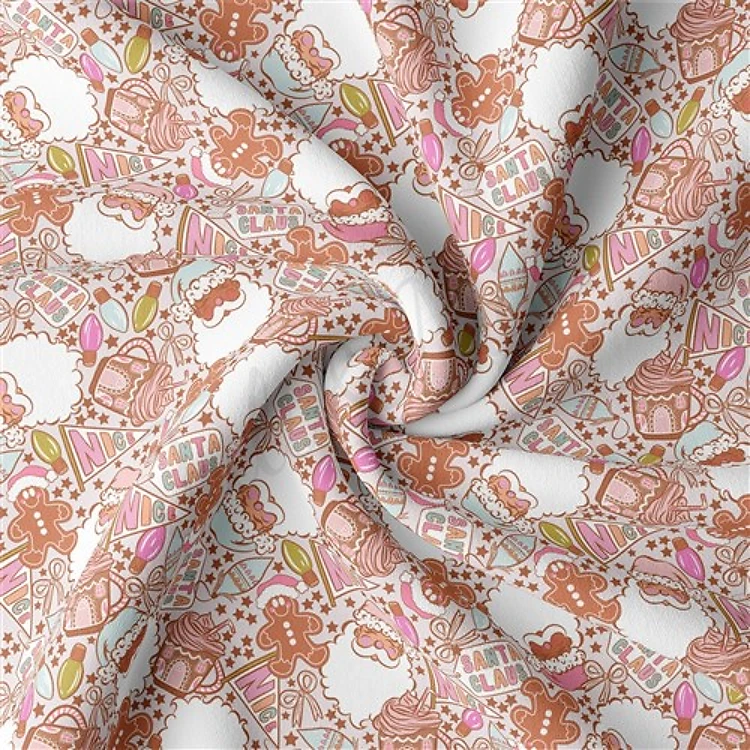 christmas Double Brushed Polyester Fabric Jersey Stretchy Soft Polyester Stretch Fabric