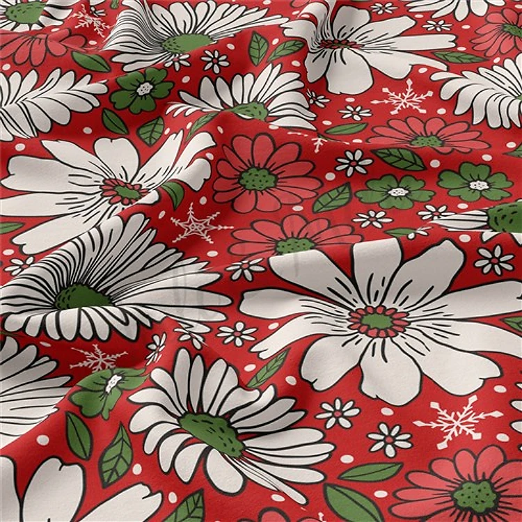 Christmas Double Brushed Polyester Fabric Jersey Stretchy Soft Polyester Stretch Fabric