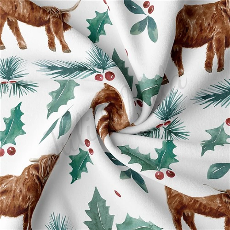 Christmas Double Brushed Polyester Fabric Jersey Stretchy Soft Polyester Stretch Fabric