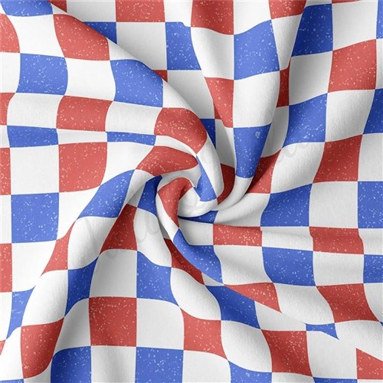 4th of July Patriotic Double Brushed Polyester Fabric Jersey Stretchy Soft Polyester Stretch Fabric