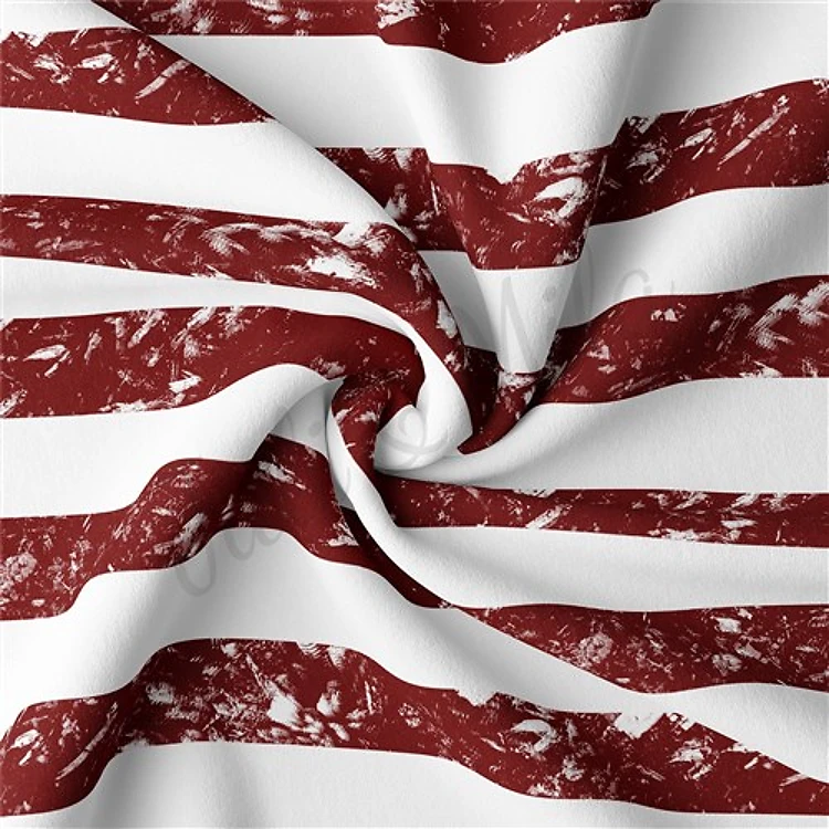 4th of July Patriotic Double Brushed Polyester Fabric Jersey Stretchy Soft Polyester Stretch Fabric