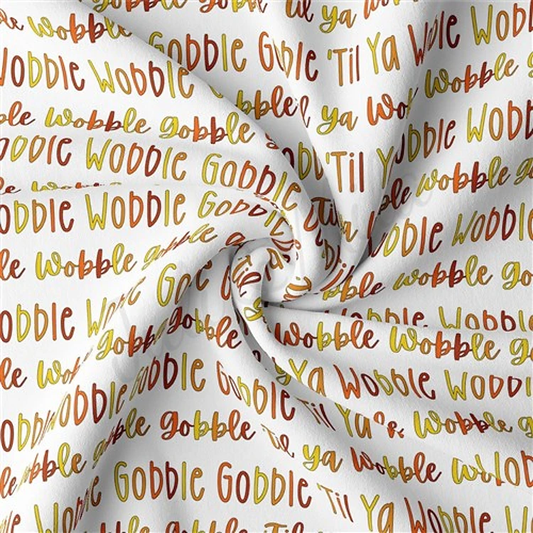 Thanksgiving Double Brushed Polyester Fabric Jersey Stretchy Soft Polyester Stretch Fabric
