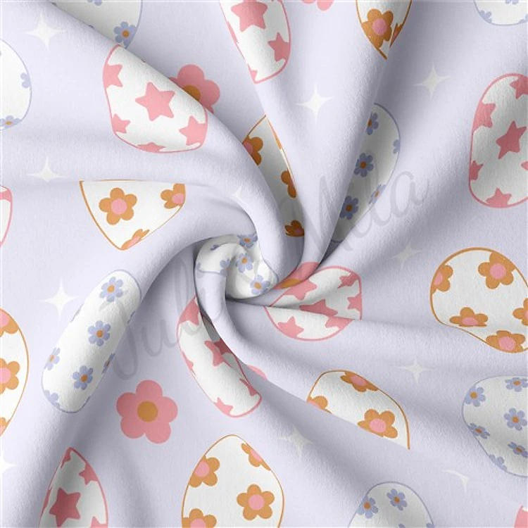 Easter Double Brushed Polyester Fabric Jersey Stretchy Soft Polyester Stretch Fabric