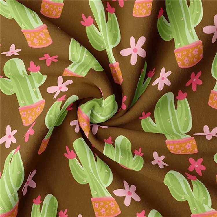 Cactus Double Brushed Polyester Fabric Jersey Stretchy Soft Polyester Stretch Fabric