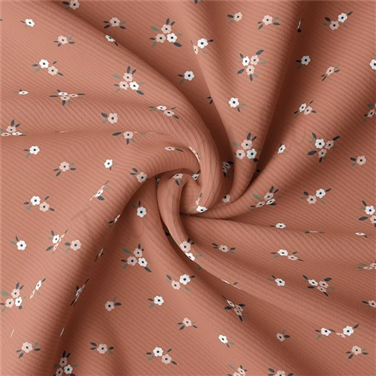 Floral Rib Knit Fabric, RBK1580 & Get a Free $89.99 Embroidery Bundle