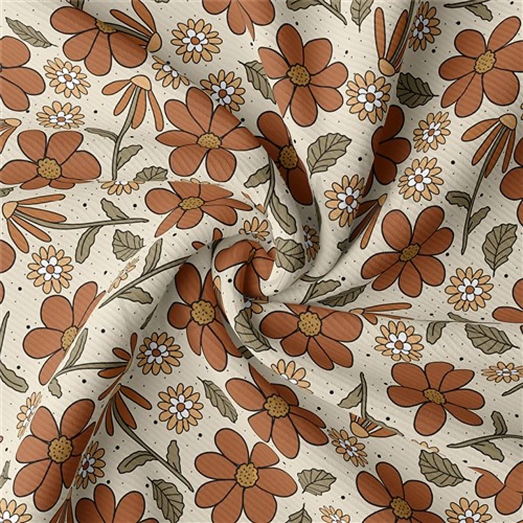 Floral Rib Knit Fabric, RBK04 & Get a Free $89.99 Embroidery Bundle