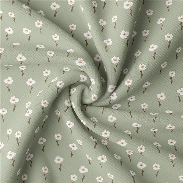 Floral Rib Knit Fabric, RBK2183 & Get a Free $89.99 Embroidery Bundle