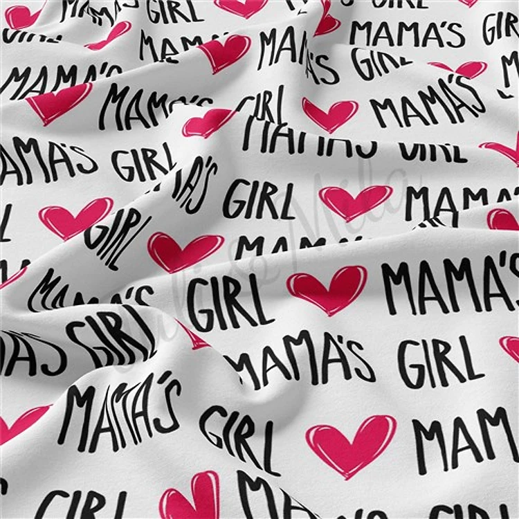 Mama's Girl Double Brushed Polyester Fabric Jersey Stretchy Soft Polyester Stretch Fabric