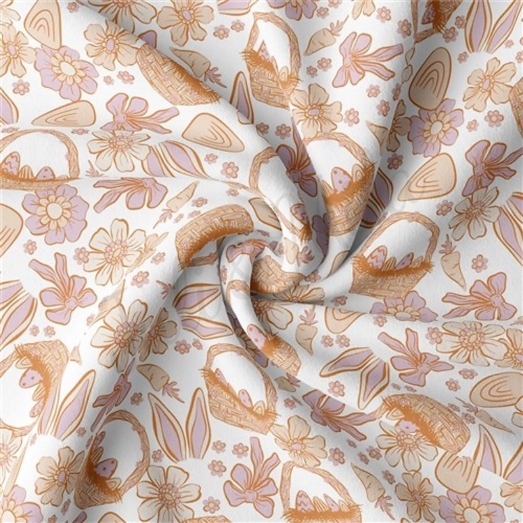 Easter Double Brushed Polyester Fabric Jersey Stretchy Soft Polyester Stretch Fabric