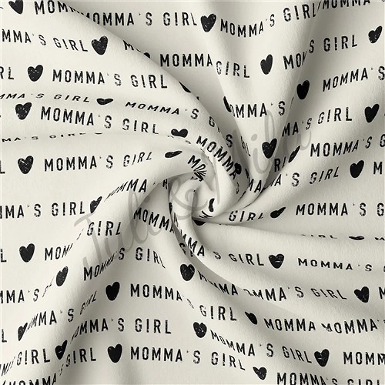 Momma's Girl Double Brushed Polyester Fabric Jersey Stretchy Soft Polyester Stretch Fabric