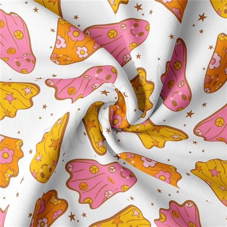 halloween Double Brushed Polyester Fabric Jersey Stretchy Soft Polyester Stretch Fabric