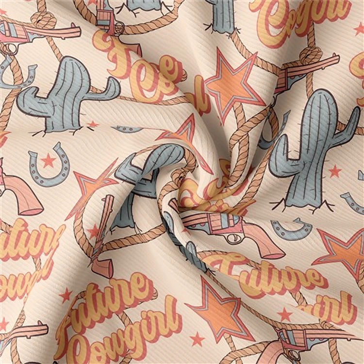 Future Cowgirl Rib Knit Fabric, RBK1587 & Get a Free $89.99 Embroidery Bundle