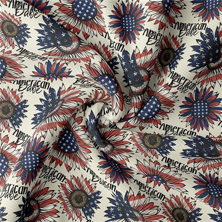 4th of July Patriotic Rib Knit Fabric, RBK1545 & Get a Free $89.99 Embroidery Bundle