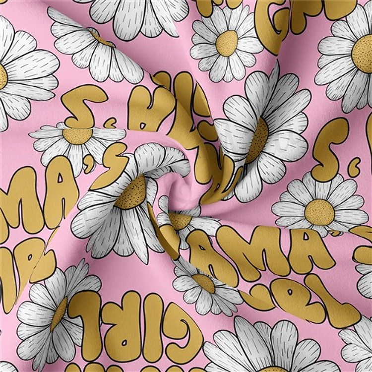 Mama's Girl Double Brushed Polyester Fabric Jersey Stretchy Soft Polyester Stretch Fabric