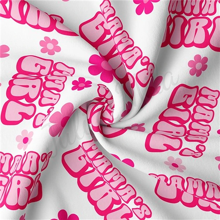 Mama's Girl Double Brushed Polyester Fabric Jersey Stretchy Soft Polyester Stretch Fabric