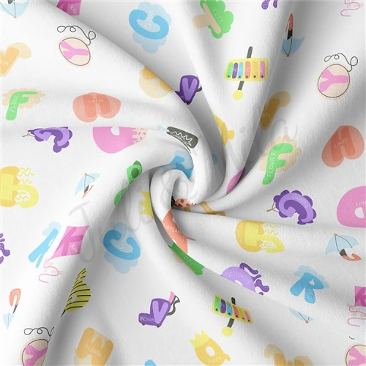 Back to School Double Brushed Polyester Fabric Jersey Stretchy Soft Polyester Stretch Fabric