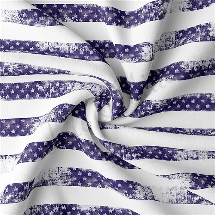 4th of July Patriotic Double Brushed Polyester Fabric Jersey Stretchy Soft Polyester Stretch Fabric