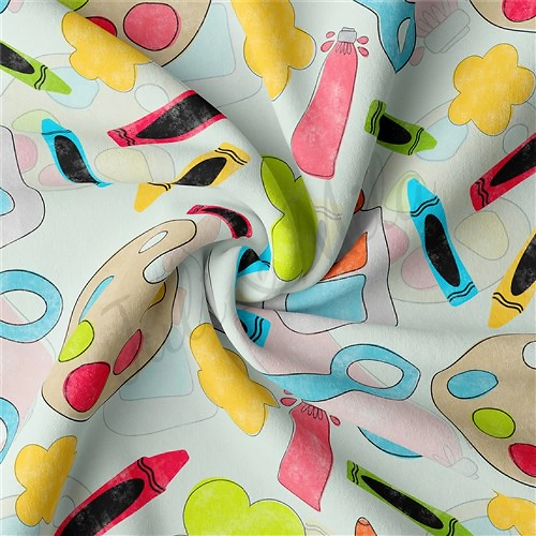 Back to School Double Brushed Polyester Fabric Jersey Stretchy Soft Polyester Stretch Fabric