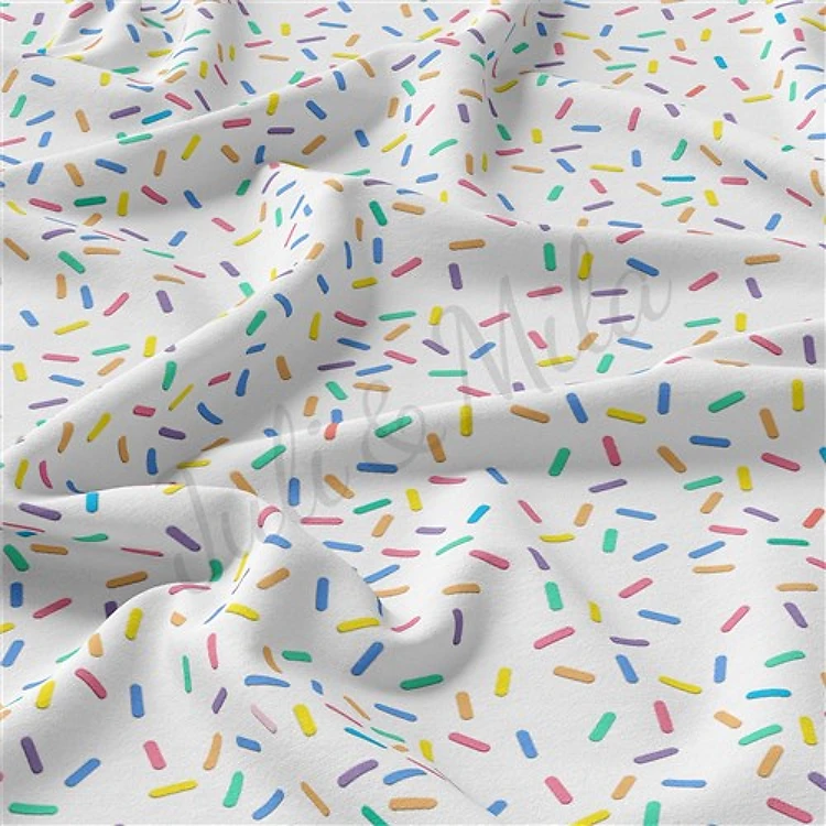 Sprinkles Double Brushed Polyester Fabric Jersey Stretchy Soft Polyester Stretch Fabric