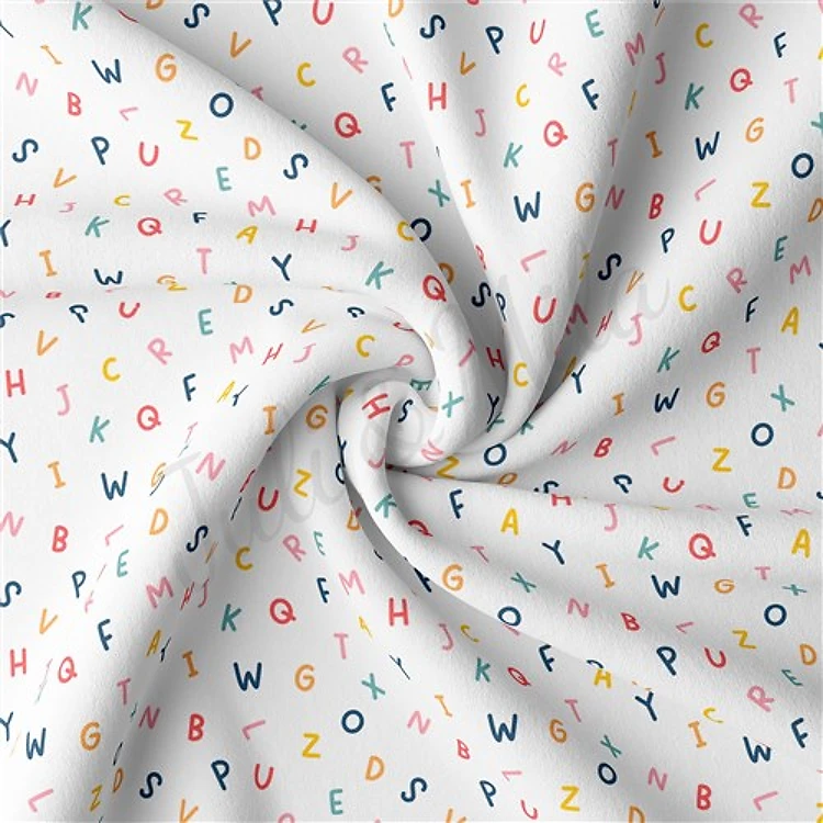 80 Back to School Double Brushed Polyester Fabric Jersey Stretchy Soft Polyester Stretch Fabric