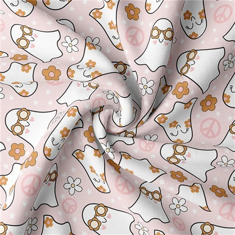 Fall Halloween Double Brushed Polyester Fabric Jersey Stretchy Soft Polyester Stretch Fabric