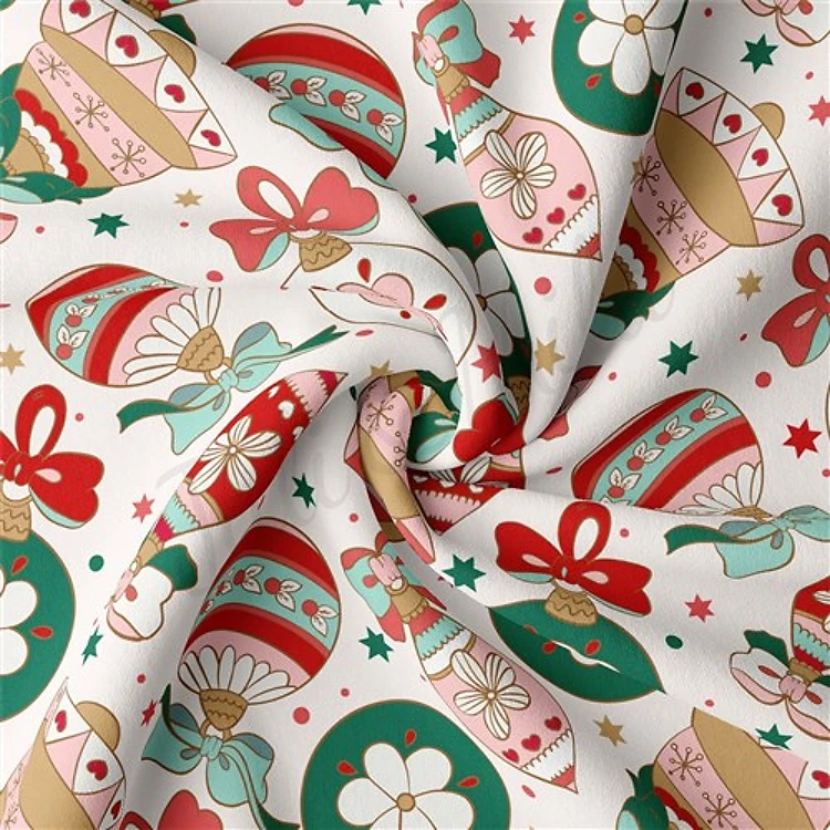Christmas Double Brushed Polyester Fabric Jersey Stretchy Soft Polyester Stretch Fabric