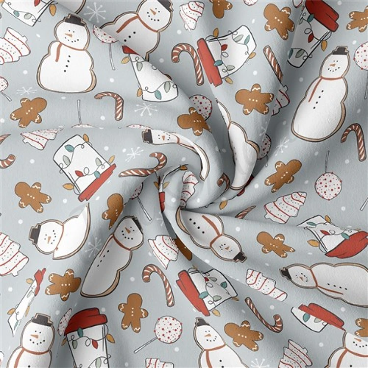 Christmas Double Brushed Polyester Fabric Jersey Stretchy Soft Polyester Stretch Fabric