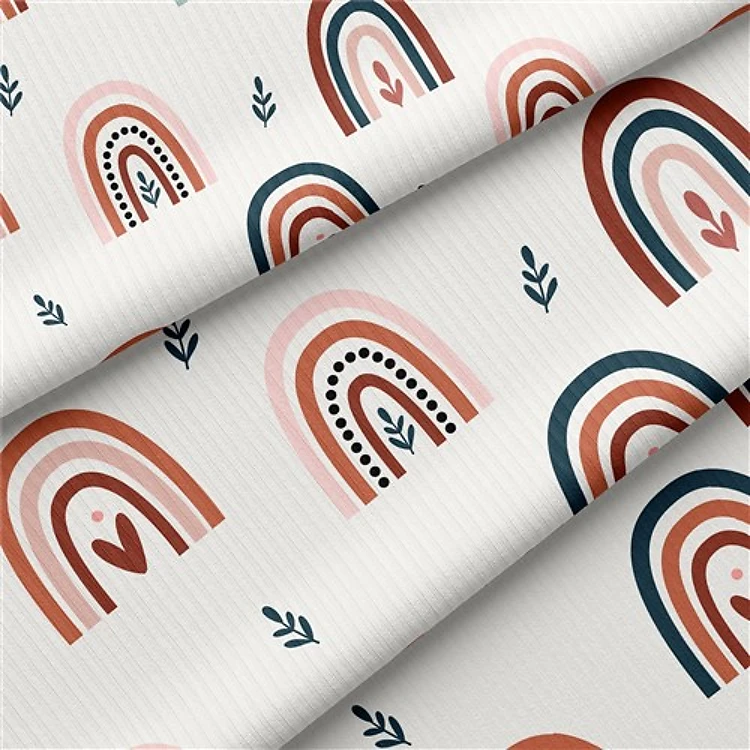 Rainbow Rib Knit Fabric, Yard & Get a Free $89.99 Embroidery Bundle