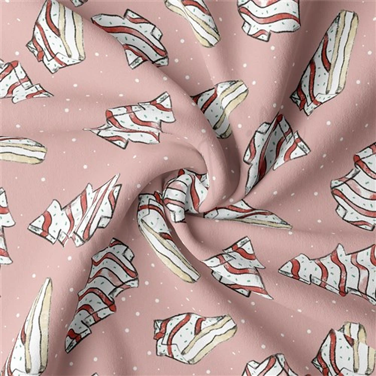 Christmas Double Brushed Polyester Fabric Jersey Stretchy Soft Polyester Stretch Fabric