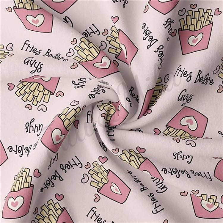 Valentine's Day Double Brushed Polyester Fabric Jersey Stretchy Soft Polyester Stretch Fabric