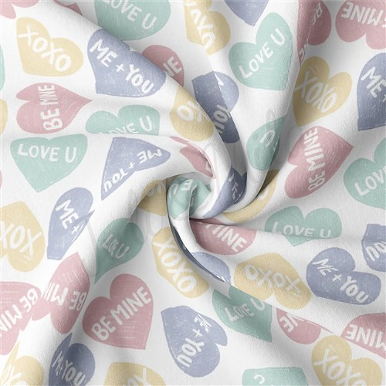 Valentine's Day Double Brushed Polyester Fabric Jersey Stretchy Soft Polyester Stretch Fabric