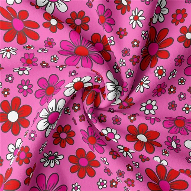 Valentine's Day Double Brushed Polyester Fabric Jersey Stretchy Soft Polyester Stretch Fabric
