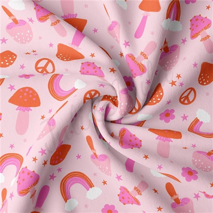 Valentine's Day Double Brushed Polyester Fabric Jersey Stretchy Soft Polyester Stretch Fabric