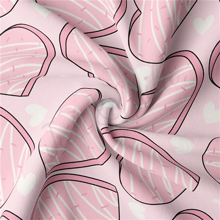 Valentine's Day Double Brushed Polyester Fabric Jersey Stretchy Soft Polyester Stretch Fabric