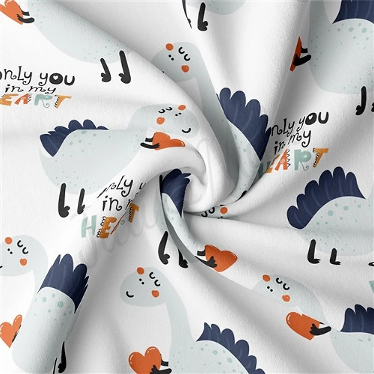 Valentine's Day Double Brushed Polyester Fabric Jersey Stretchy Soft Polyester Stretch Fabric