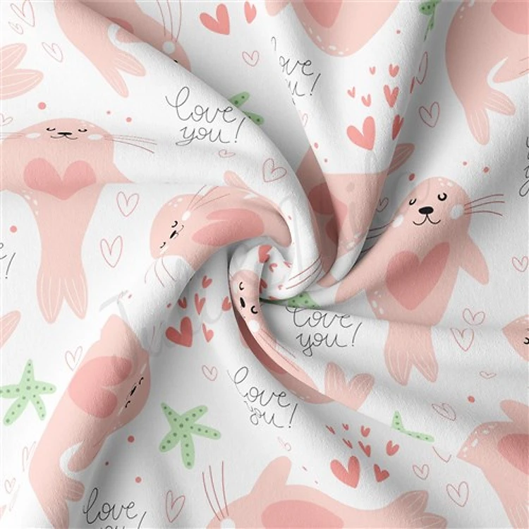 Valentine's Day Double Brushed Polyester Fabric Jersey Stretchy Soft Polyester Stretch Fabric