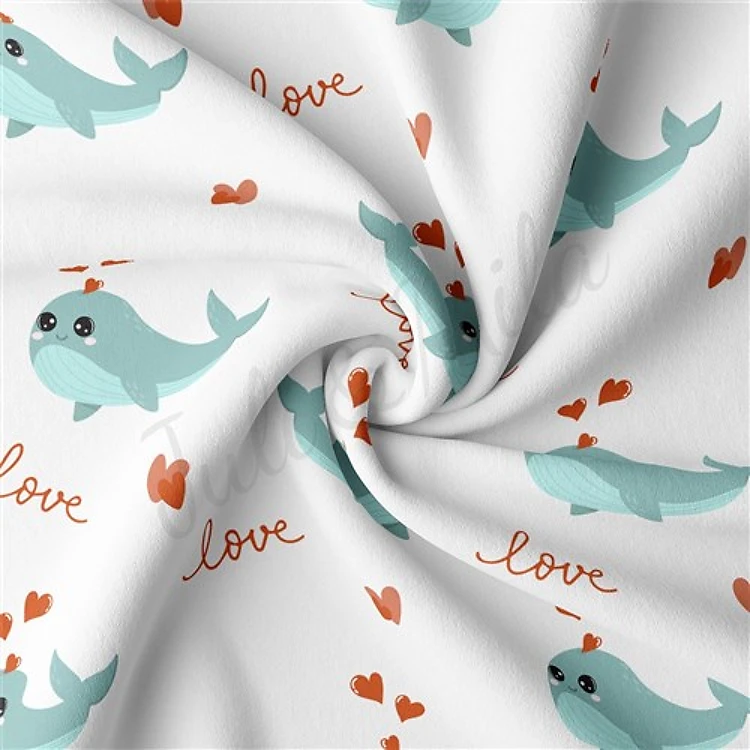 Valentine's Day Double Brushed Polyester Fabric Jersey Stretchy Soft Polyester Stretch Fabric
