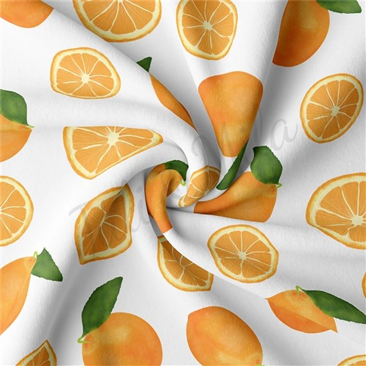 oranges Double Brushed Polyester Fabric Jersey Stretchy Soft Polyester Stretch Fabric