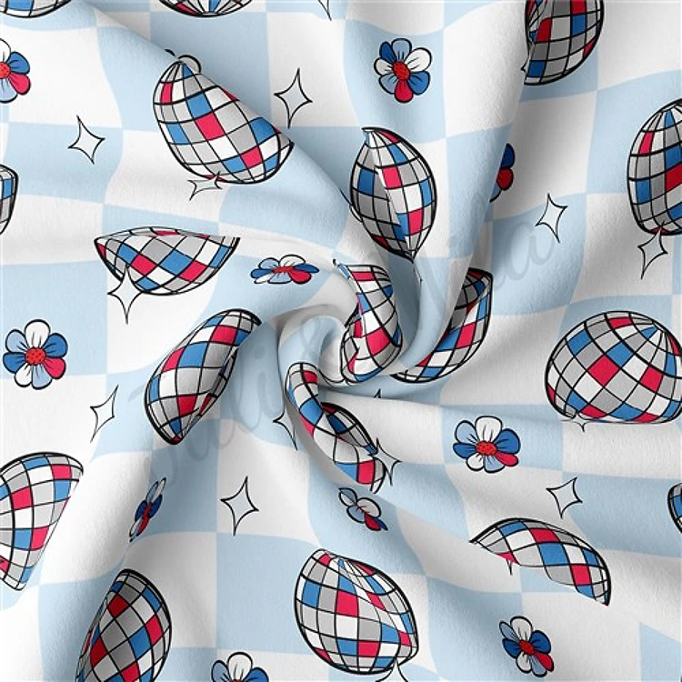 4th of July Patriotic Double Brushed Polyester Fabric Jersey Stretchy Soft Polyester Stretch Fabric