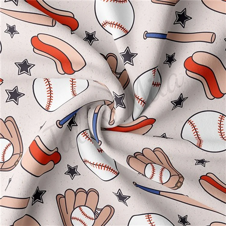 Baseball Double Brushed Polyester Fabric Jersey Stretchy Soft Polyester Stretch Fabric