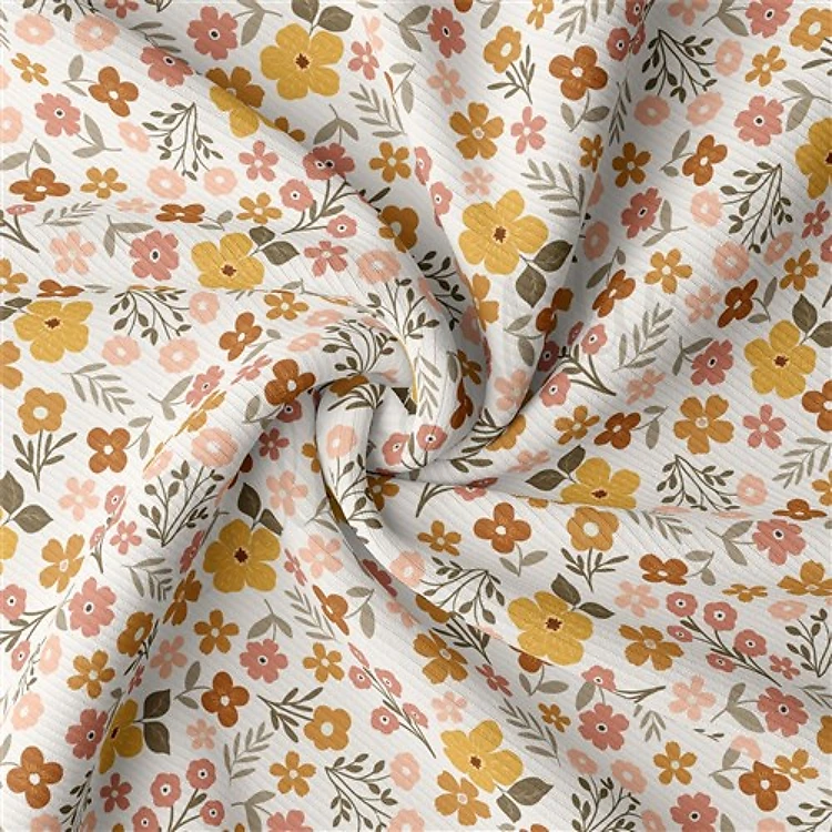 Floral Rib Knit Fabric, RBK2177 & Get a Free $89.99 Embroidery Bundle