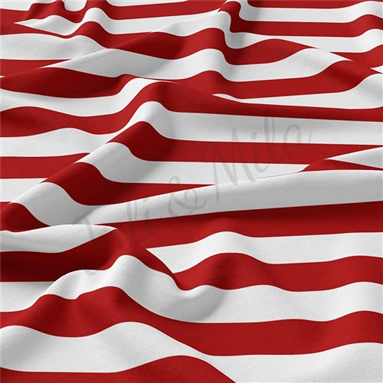4th of July Patriotic Double Brushed Polyester Fabric Jersey Stretchy Soft Polyester Stretch Fabric