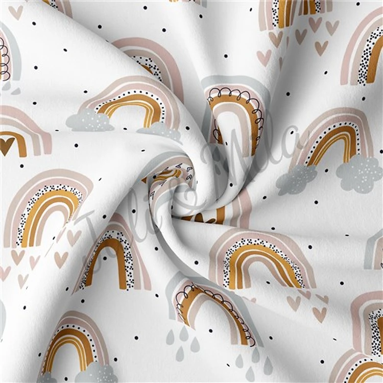 Rainbow (R6) Double Brushed Polyester Fabric Jersey Stretchy Soft Polyester Stretch Fabric