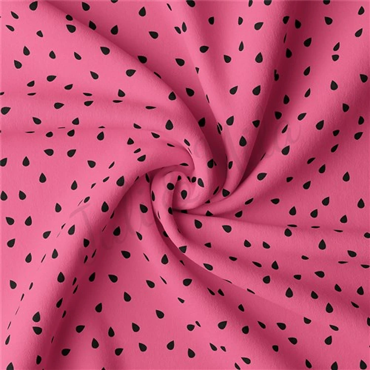 Watermelon Double Brushed Polyester Fabric Jersey Stretchy Soft Polyester Stretch Fabric