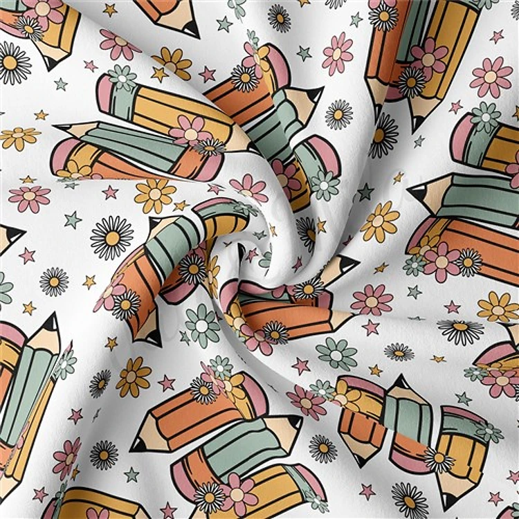 Back to School Double Brushed Polyester Fabric Jersey Stretchy Soft Polyester Stretch Fabric