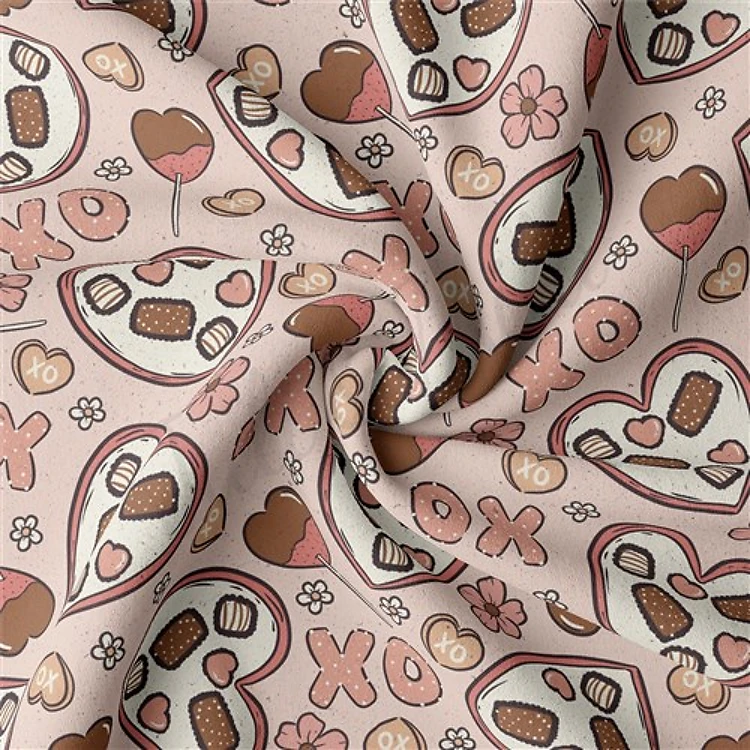 Valentine's Day Double Brushed Polyester Fabric Jersey Stretchy Soft Polyester Stretch Fabric